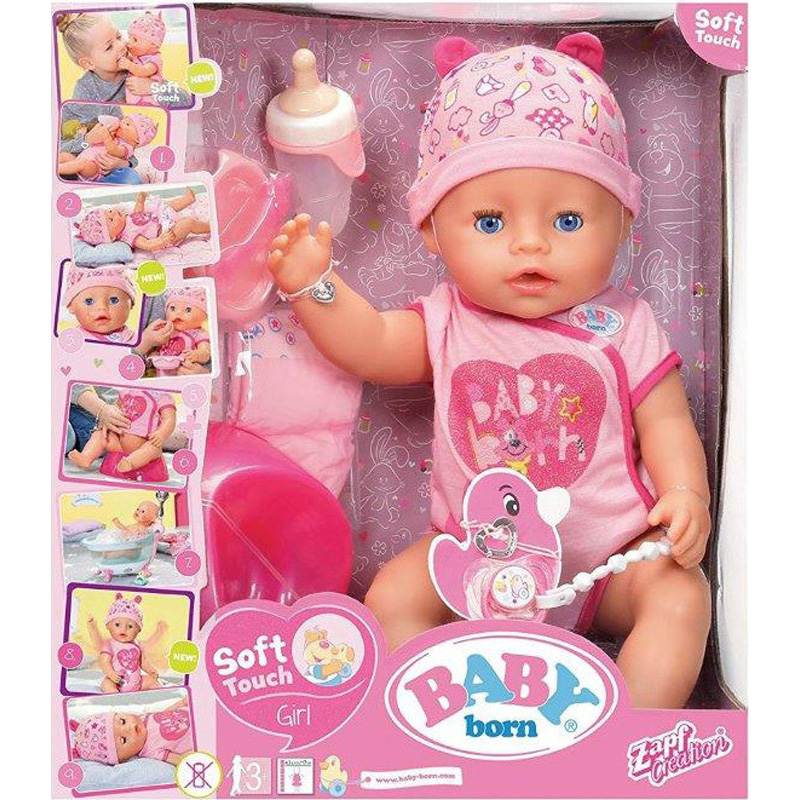 Κούκλα Με Αξεσουάρ Baby Born Απαλό Δέρμα 43 εκ.(ZF824368) - yuppietoys.gr