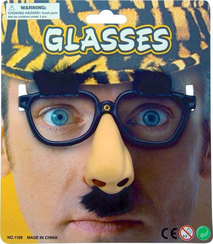 Γυαλιά με μύτη φρύδια & μουστάκι (80844) Clown - yuppietoys.gr