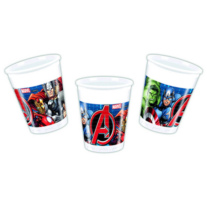 Ποτήρια πλαστικά 200ml 8 τμχ Avengers power (086665) - yuppietoys.gr