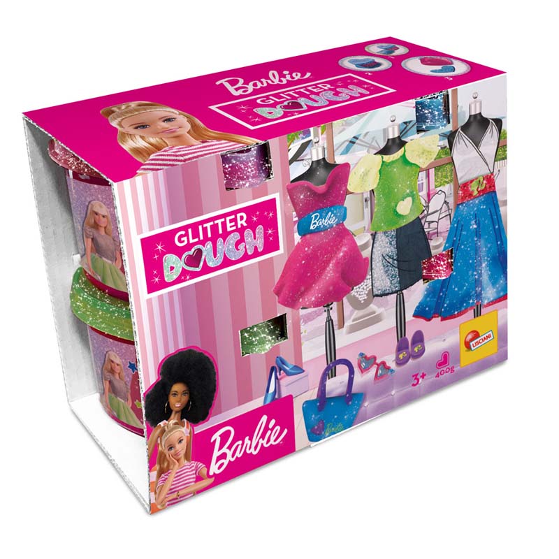 Barbie Dough Fashion Πλαστελίνες Σετ 4 Τεμαχίων με Glitter Lisciani (88843)  - yuppietoys.gr