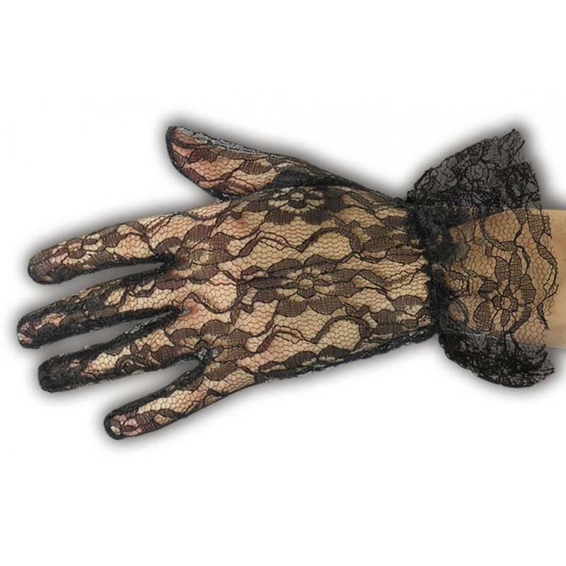 Γάντια Δαντέλα Μαύρο Κοντό CARNIVAL TOYS (ΙΤ03223) - yuppietoys.gr