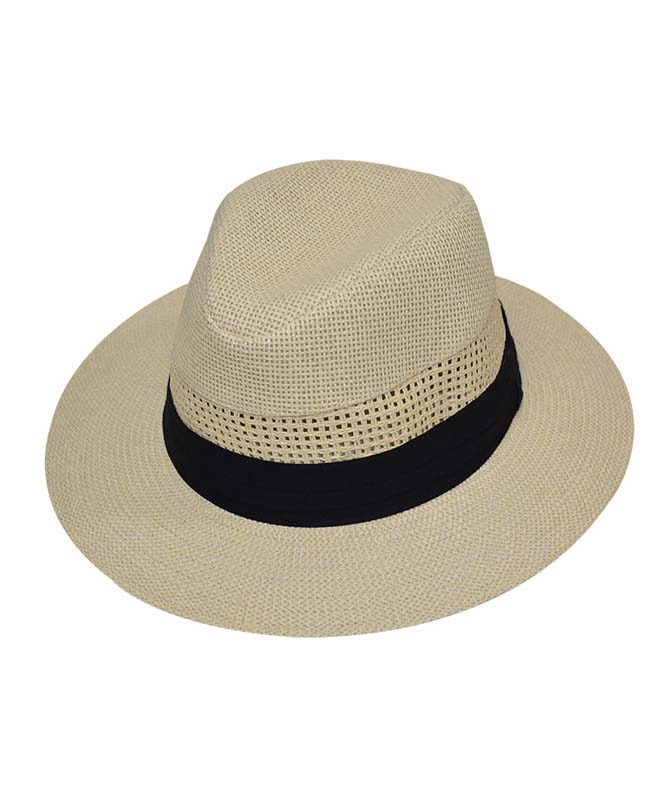 Καπέλο Παναμά Διατρητό Με Κορδέλα Ανδρικό Φυσικό Μ59 (6315-5) -  yuppietoys.gr